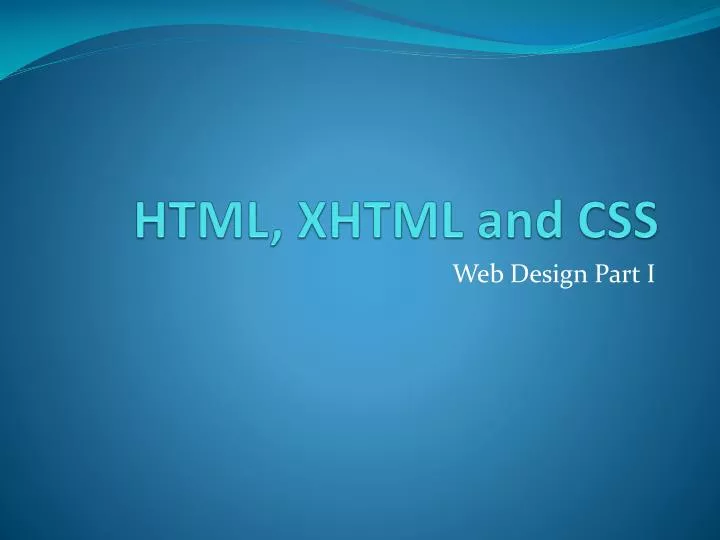 html xhtml and css