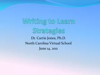 Writing to Learn Strategies