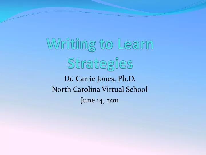 writing to learn strategies