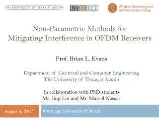 Non-Parametric Methods for Mitigating Interference in OFDM Receivers
