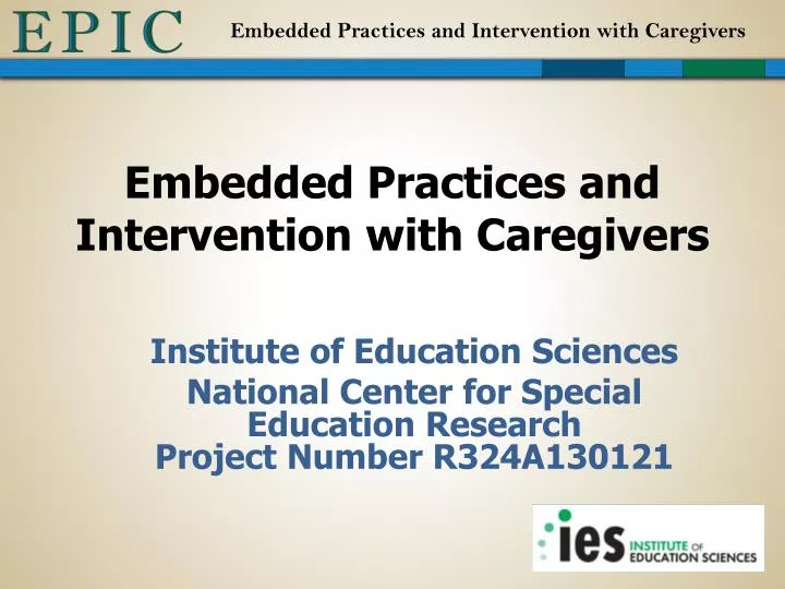 embedded practices and intervention with caregivers