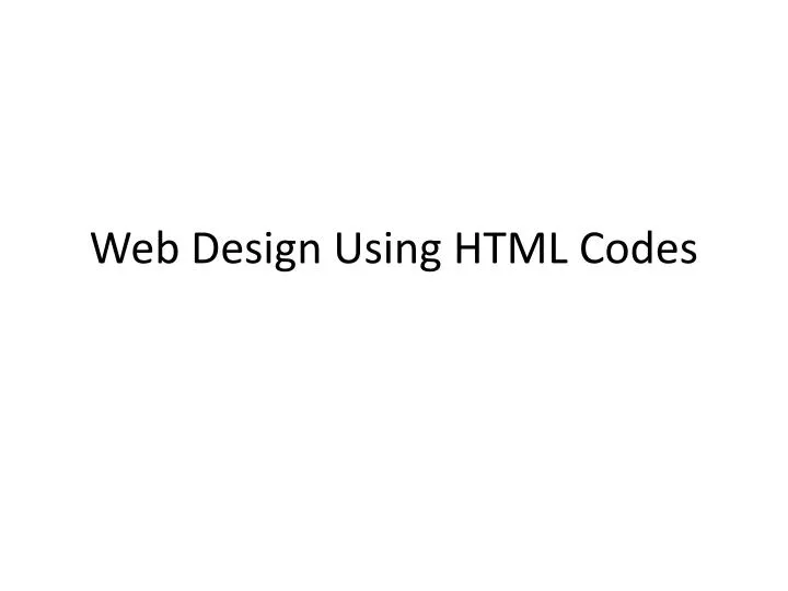 web design using html codes