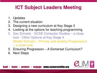 ICT Subject Leaders Meeting