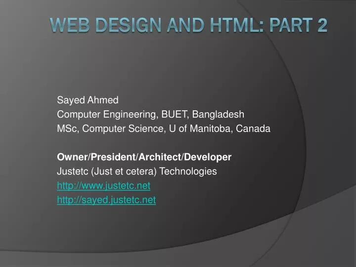 web design and html part 2