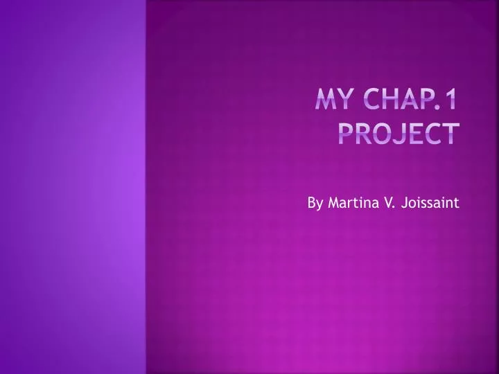 my chap 1 project