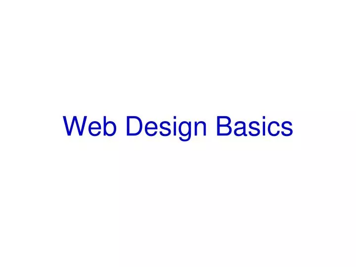 web design basics