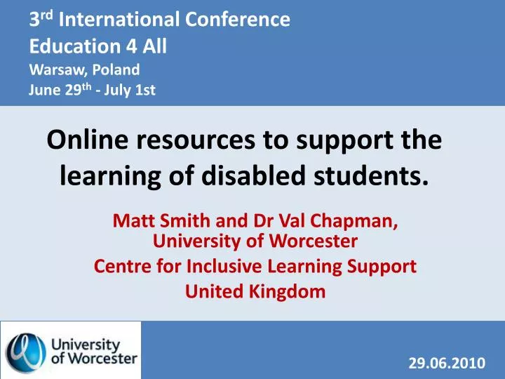 online resources to support the learning of disabled students