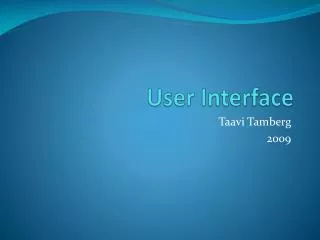user interface