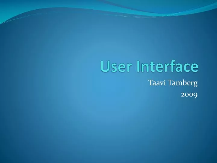 user interface