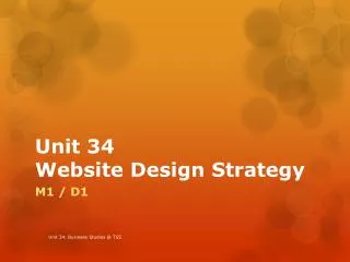 unit 34 website design strategy
