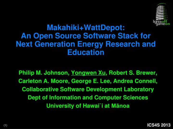 makahiki wattdepot an open source software stack for next generation energy research and education