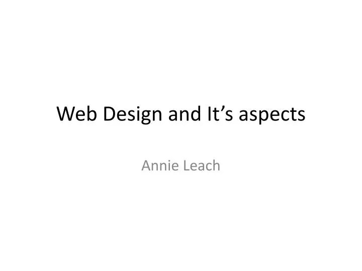 web design and it s aspects