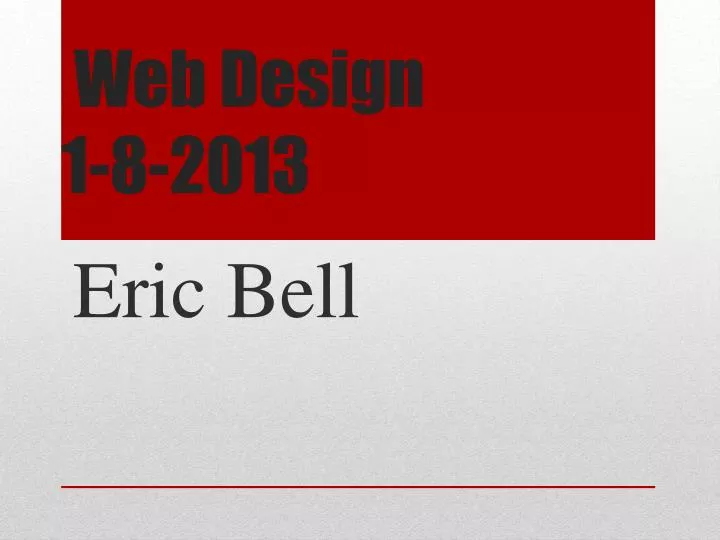 web design 1 8 2013