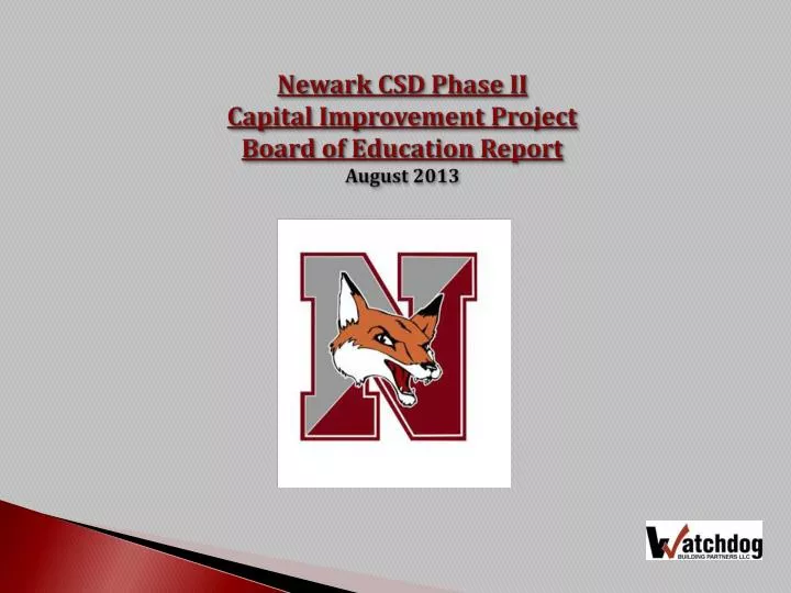 newark csd phase ii capital improvement project board of education report august 2013