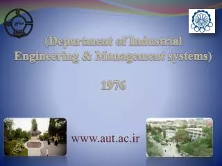 (Department of Industrial Engineering &amp; Management systems ) 1976