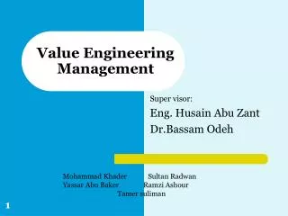 Value Engineering Management