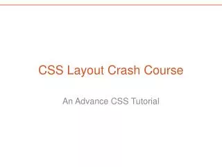CSS Layout Crash Course