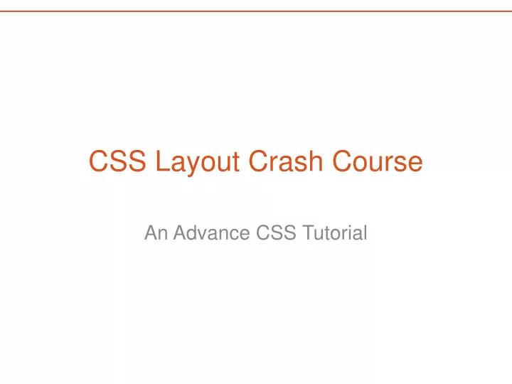 css layout crash course