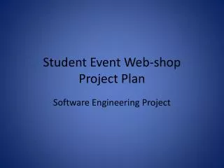 Student Event Web-shop Project Plan