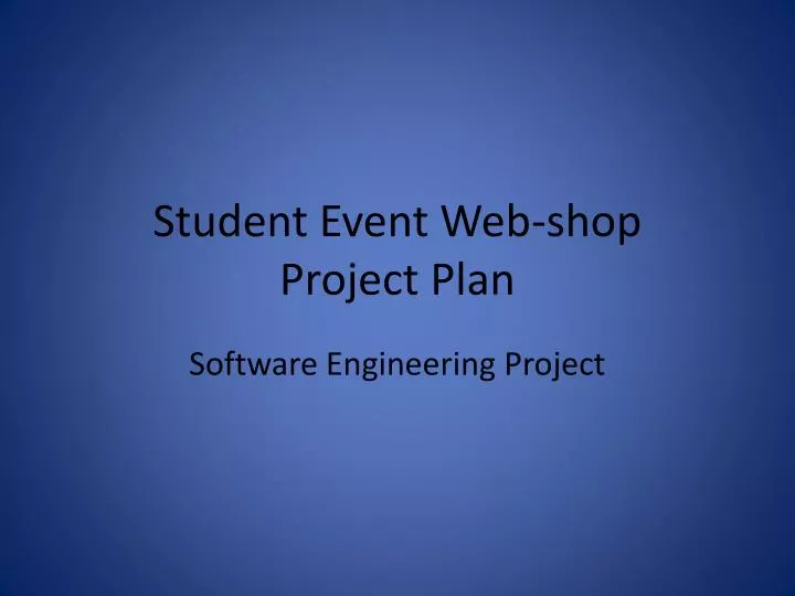 student event web shop project plan