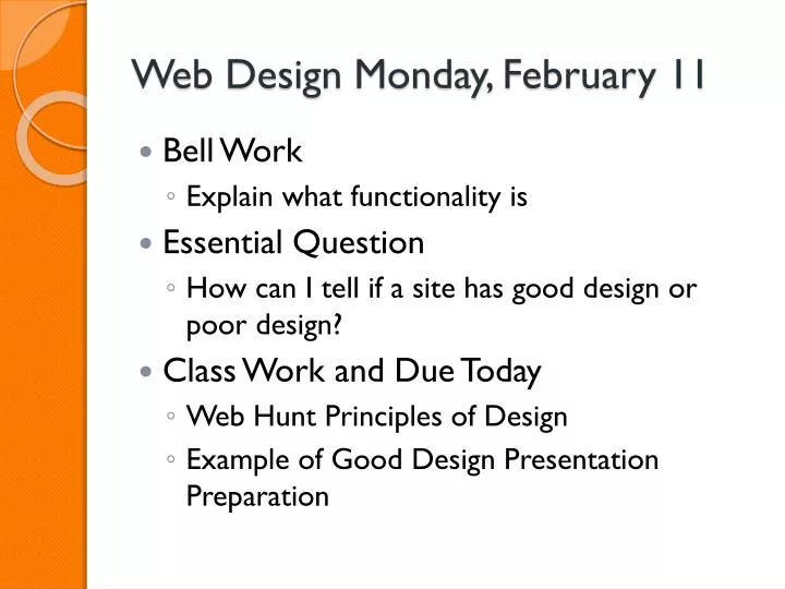 web design monday february 11