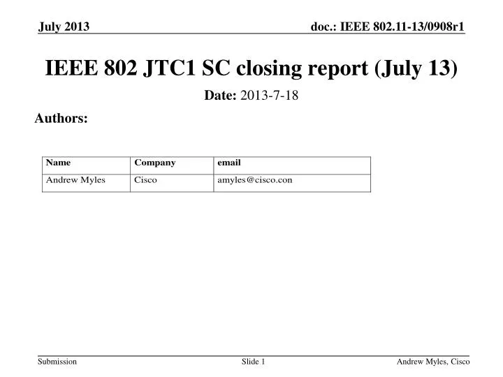 ieee 802 jtc1 sc closing report july 13