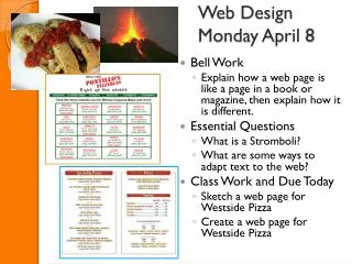 Web Design Monday April 8