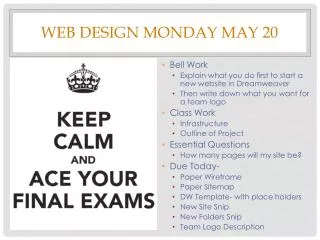 Web Design Monday May 20