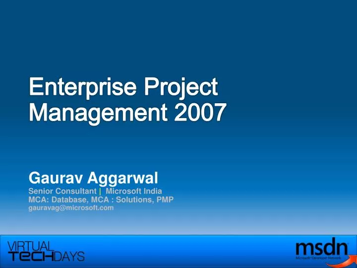 enterprise project management 2007