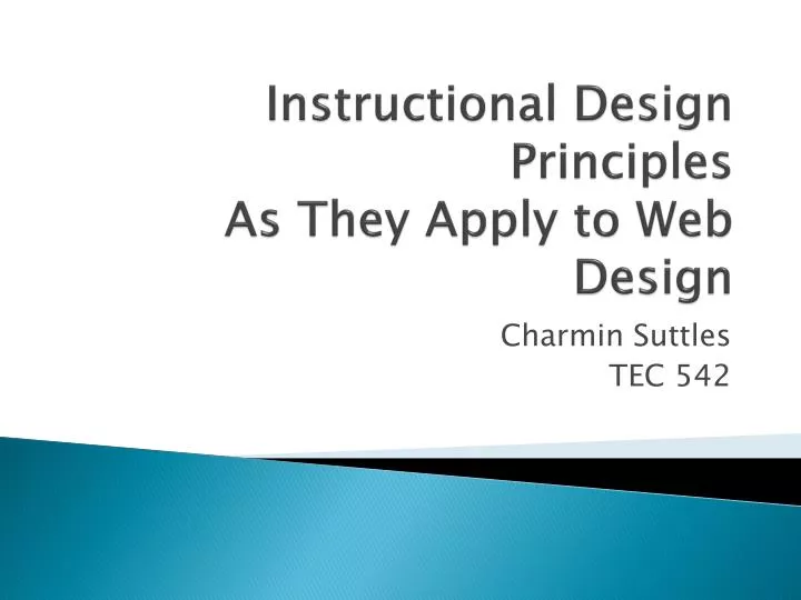 instructional design principles as they apply to web design