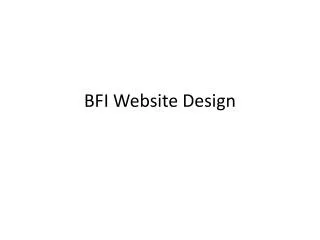 BFI Website Design