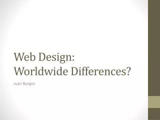 Web Design: Worldwide Differences?