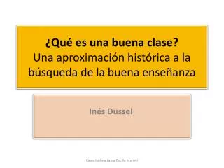 qu es una buena clase una aproximaci n hist rica a la b squeda de la buena ense anza