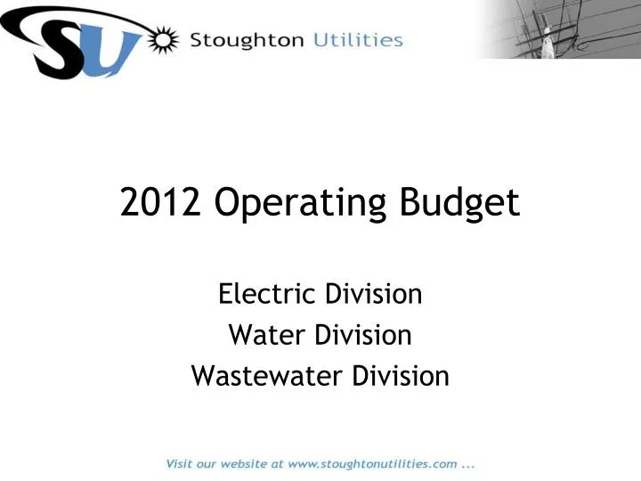 2012 operating budget