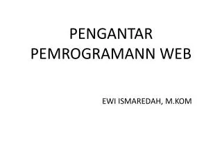 pengantar pemrogramann web