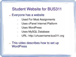 Student Website for BUS311