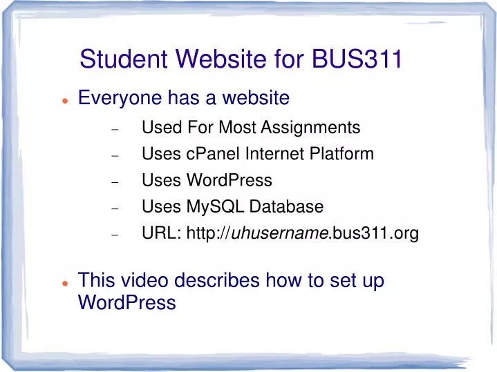 student website for bus311
