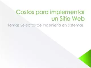 costos para implementar un sitio web
