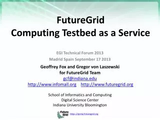 FutureGrid Computing Testbed as a Service