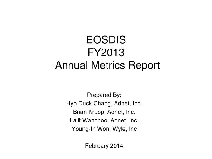 eosdis fy2013 annual metrics report