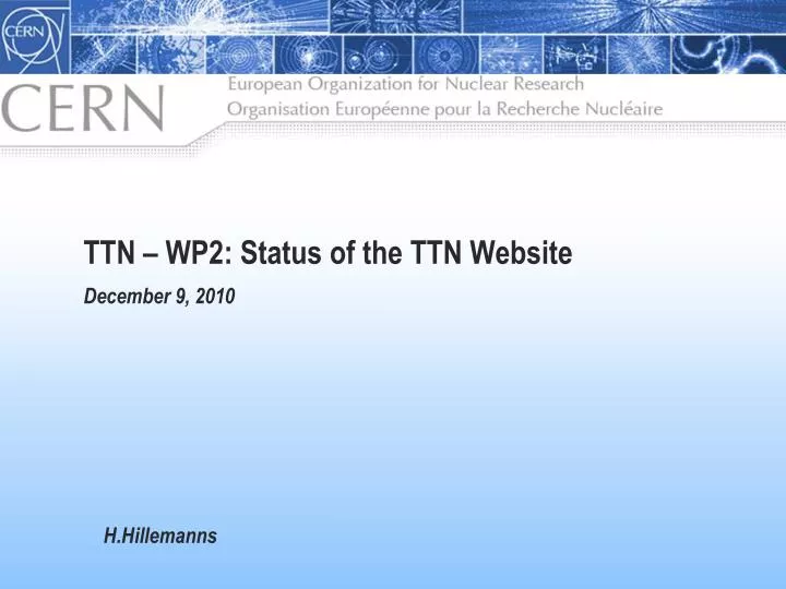 ttn wp2 status of the ttn website