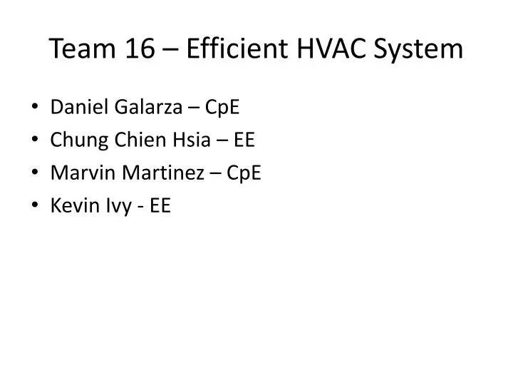 team 16 efficient hvac system