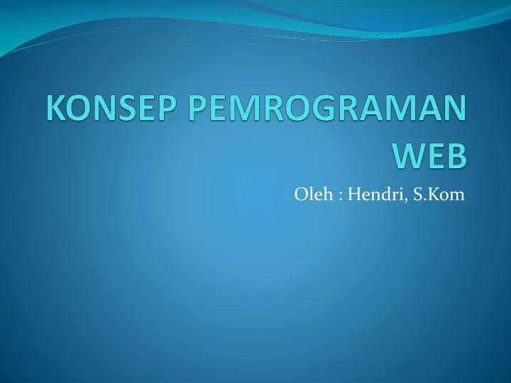 konsep pemrograman web