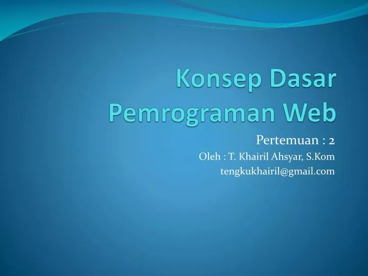 konsep dasar pemrograman web