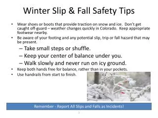 Winter Slip &amp; Fall Safety Tips