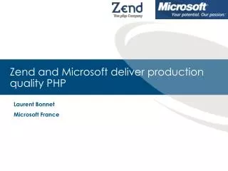 Zend and Microsoft deliver production quality PHP