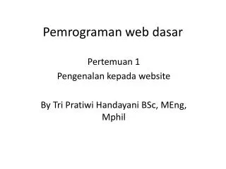 pemrograman web dasar