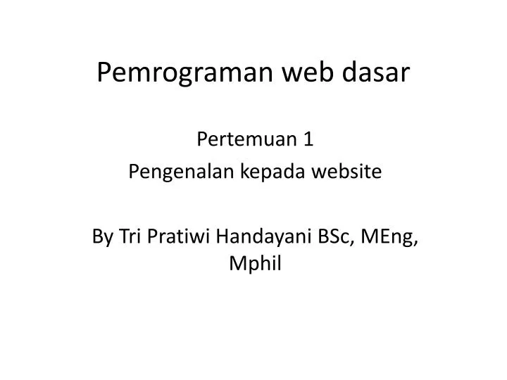 pemrograman web dasar