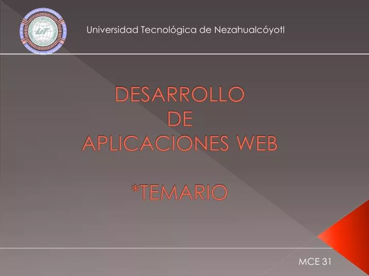 desarrollo de aplicaciones web temario