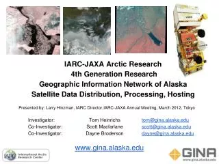 IARC-JAXA Arctic Research 4th Generation Research Geographic Information Network of Alaska